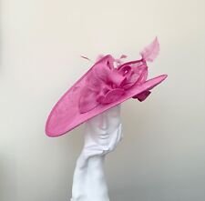 Rose Pink Upback Large Wedding Occasion Hat / Hatinator Fascinator