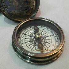 Stanley London 1885 Compass Antique Brass  With Leather Box Gift Item compass