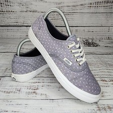 Women 8.5 Men 7 Vans Lo Pro Polka Dot Athletic Skate Shoes Sneakers Grey Lace Up