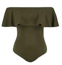 Sleeveless Ladies Womens Off Shoulder Frill Leotard Bardot Bodysuit Top 6-22