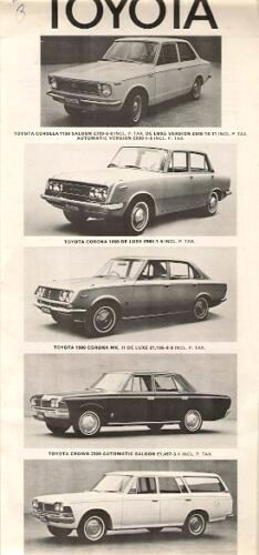 Toyota range 1969 1970 - toyota, 1969-1970