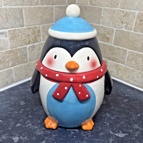 Santa penguin red scarf - penguin,