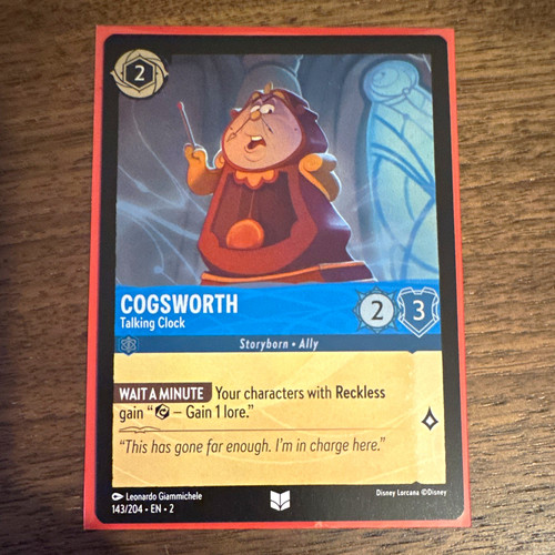 Disney lorcana cogsworth - disney,