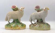 19th CENTURY STAFFORDSHIRE POTTERY SHEEP - A/F - FOR RESTORATION