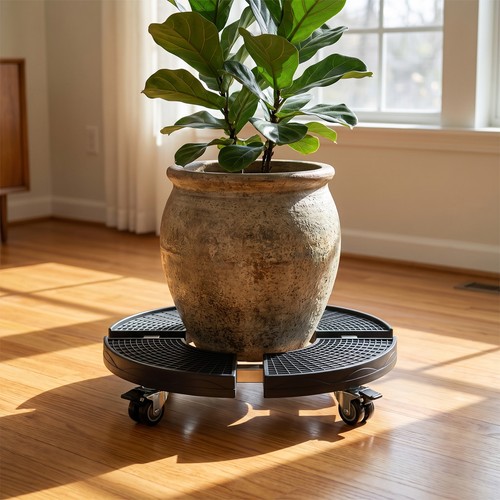 Plastic plant pot caddy - caddy, wheels