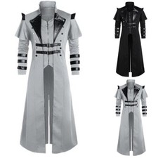 Men Pirate Trench Coat Parka Fashion Steampunk Assassin Pirate Jacket Cosplay