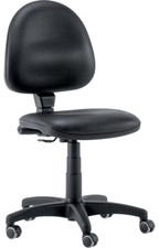 BE 130A Industrial Office Desk Lab Factory Chair Wipe Clean Black PU Plastic