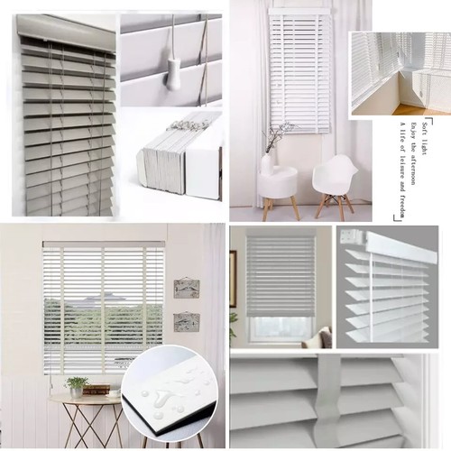 Faux wood window blinds - wood,