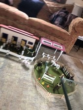 schleich bundle Stables, Barn, Horses, Riders, Jumps, Fencing Troughs  Etc