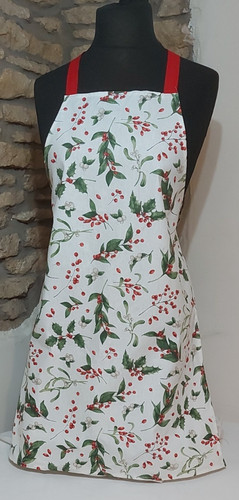 Christmas bib apron holly - apron, &
