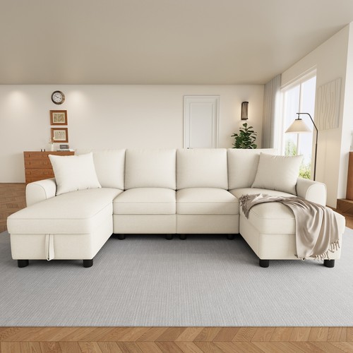 Shaped sectional sofa beige - shaped,