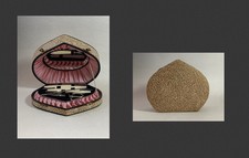 Vintage 1950s 7 Piece Cream Celluloid Manicure Set In Cardboard & Velvet Box.