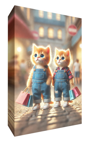 Tabby kittens shopping cute - kittens,