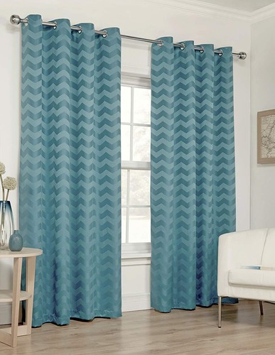 Zig zag kingfisher curtains - zag,