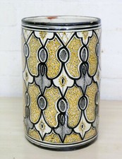 A Large Antique Moroccan Safi Pottery Vase In Yellow And Blue