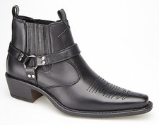 Mens Black Cowboy Boots Sizes Gents 6 7 8 9 10 11 12