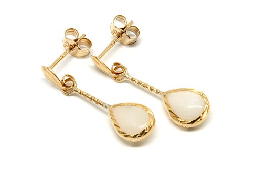 9ct gold opal drop - gold,
