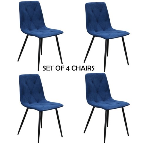 Set blue velvet dining - of,