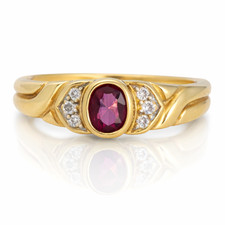 Ruby Diamond Ring 585 Yellow