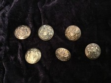 6 brass British Military buttons