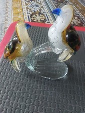 Vintage Glass Bird Ornament Multi-Colored