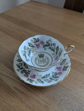 Paragon fine bone china teacup and saucer 1953 Coronation of Queen Elizabeth II
