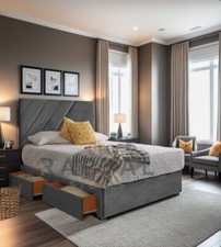 ORTHOPAEDIC DIVAN BED SET WITH MATTRESS AND HEADBOARD 3FT 4FT6 Double 5FT King