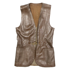 Womens Waistcoat Brown Leather S