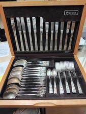 44 Piece Vintage Silver Plate Canteen Cutlery Set 6 Settings by oneida