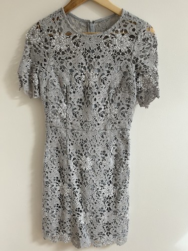 Reiss silver grey lace short - silver,