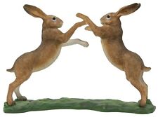 SALE  Twin Hares Ornament Natural Colour Hare Ornament Sculpture Statue Figurine