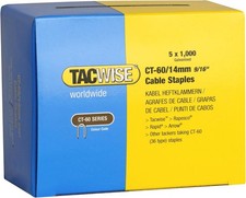 Tacwise CT-60/14mm Cable Tacker Staples (Box 5000), Silver, 0356