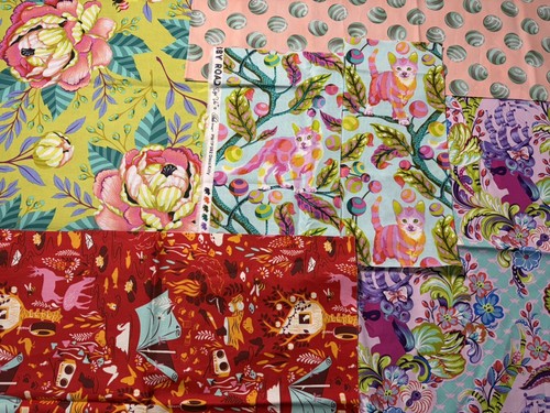 Tula pink fabric off cuts - fabric, cuts-all