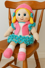 Knitting Pattern Rag Doll Toy Removable Clothes Knitted Hair Riva Ragdoll DK 48c