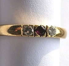 Ruby And Diamond Three Stone
