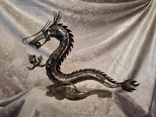 Chinese dragon metal sculpture - chinese,