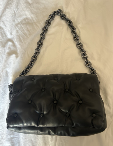 Zara black quilted faux - zara,