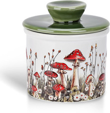 Mushroom Butter Crock, Ceramic