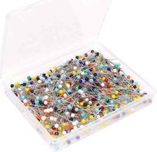 Glass Head Pins 500pcs Long 38mm for Dressmaking Red Black White Multicolor H&S