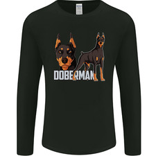 A Doberman Illustration Dog Mens Long Sleeve T-Shirt