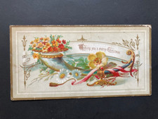 Decorative floral arrangement Christmas Victorian greeting card