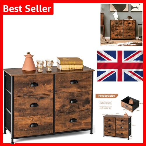Fabric dresser with - dresser, wooden