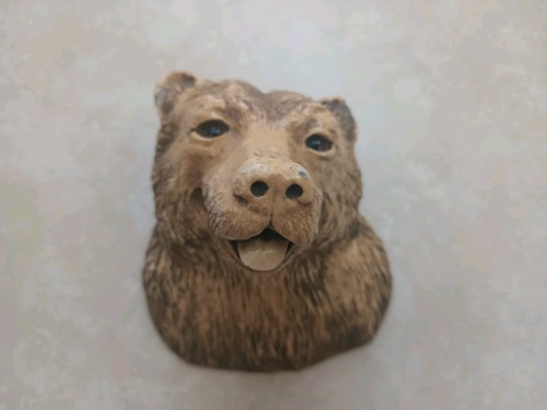 Vintage resin happy bear head - vintage,