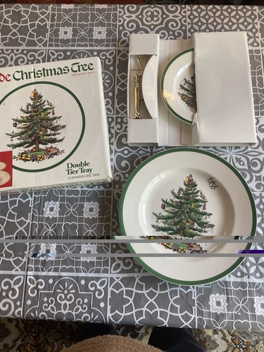Spode double tier serving tray - spode,