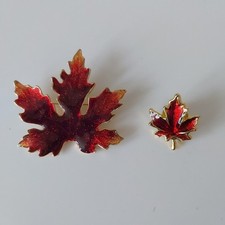 Bundle  Gold Tone Enamel Maple