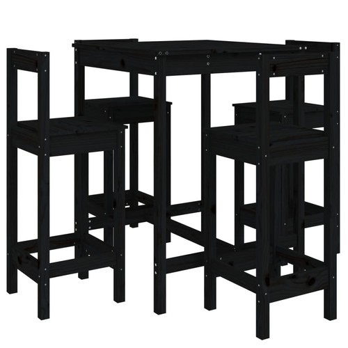Garden bar set wooden table - bar,