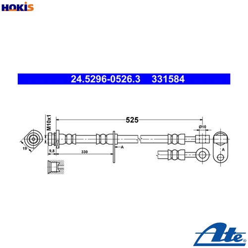 Brake hose 5296 - brake, 24.5296-0526.3