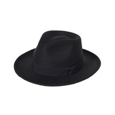 Van Der Linn Men Fedora Hat Jazz Felt Fedora Elegant Ribbon Trilby Hat Cap