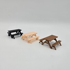 O Gauge Picnic Benches/Pub Tables "Various Colours" "Assembled" 1/43.5 Scale