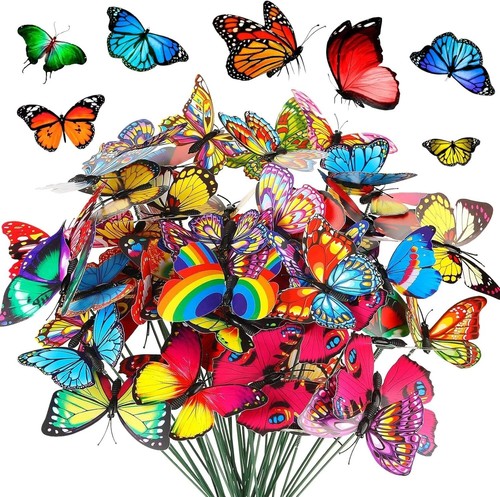 24pcs butterfly stakes - 3d,